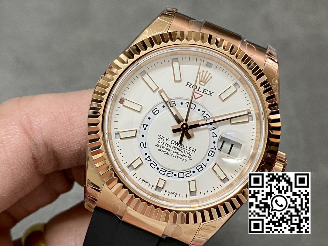 Rolex Skydweller 326235 RG Noob Factory 1:1 Best Edition White Dial