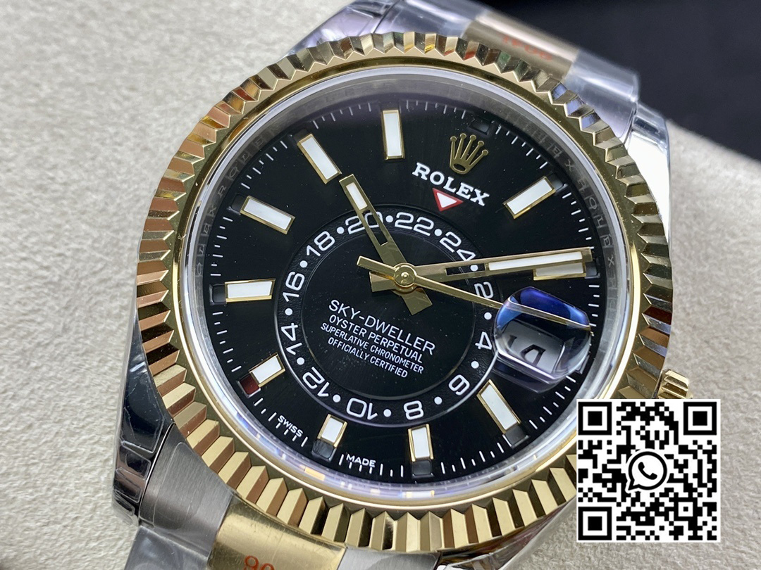 Rolex Skydweller 326933 SS/YG Noob Factory 1:1 Best Edition Black Dial