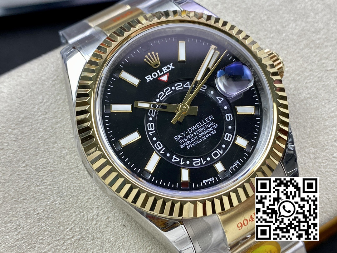 Rolex Skydweller 326933 SS/YG Noob Factory 1:1 Best Edition Black Dial