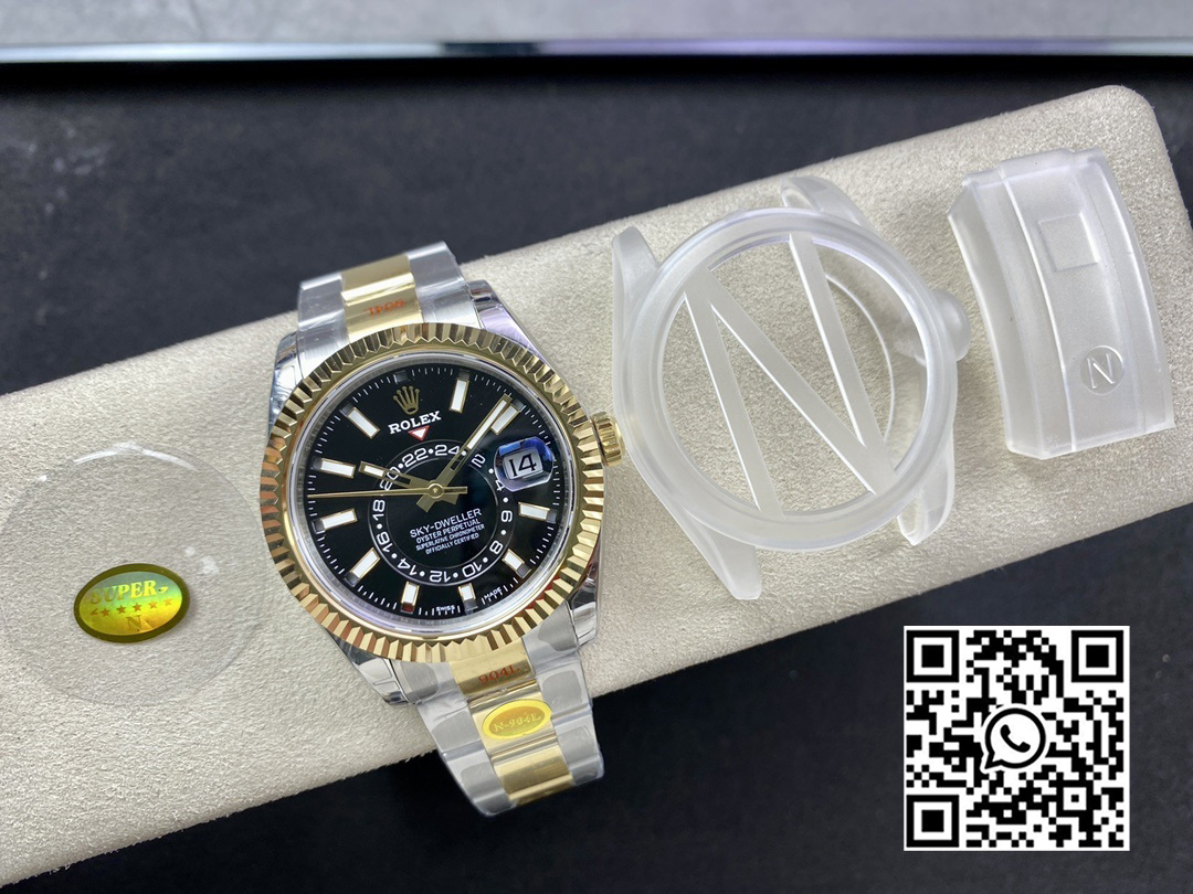 Rolex Skydweller 326933 SS/YG Noob Factory 1:1 Best Edition Black Dial