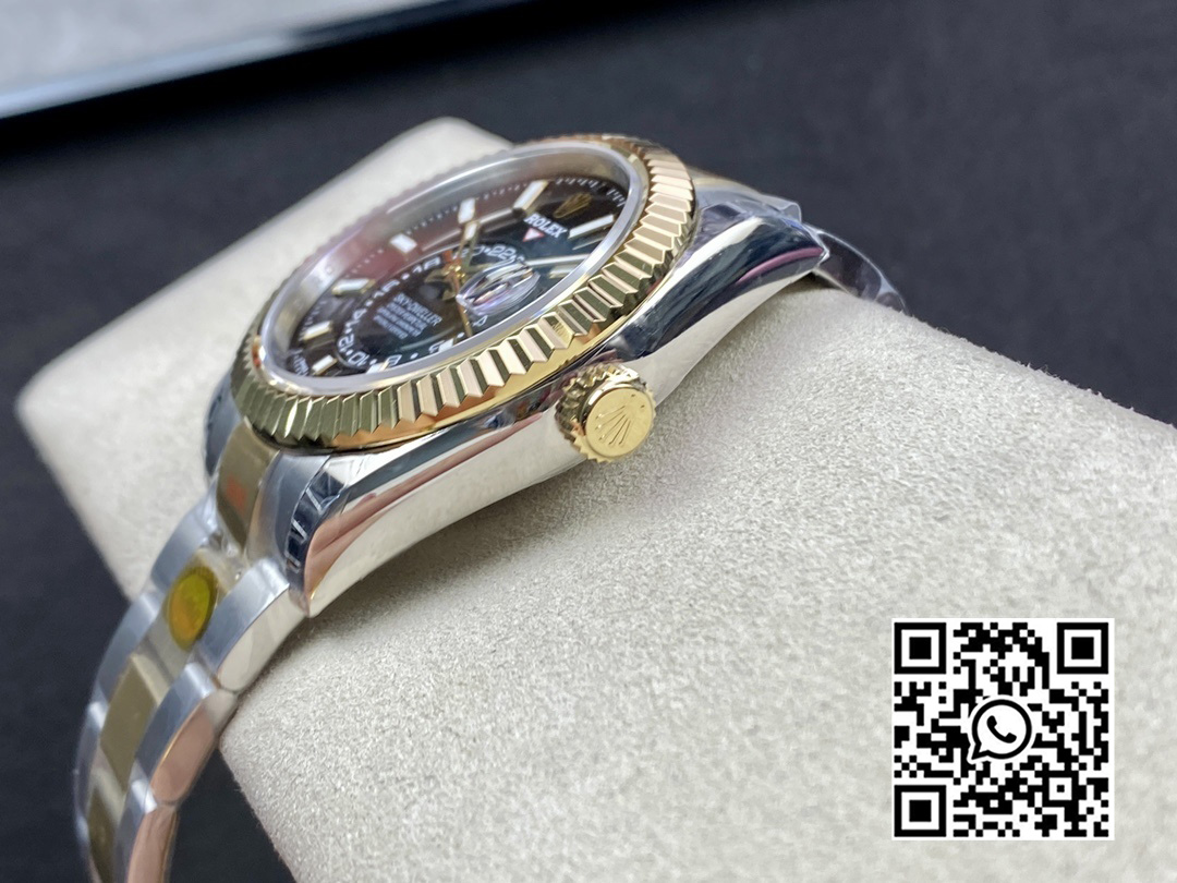 Rolex Skydweller 326933 SS/YG Noob Factory 1:1 Best Edition Black Dial