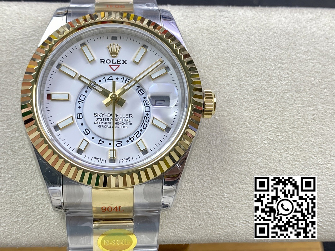 Rolex Skydweller 326933 SS/YG Noob Factory 1:1 Best Edition White Dial