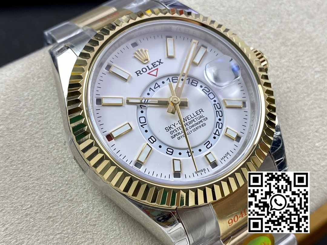 Rolex Skydweller 326933 SS/YG Noob Factory 1:1 Best Edition White Dial