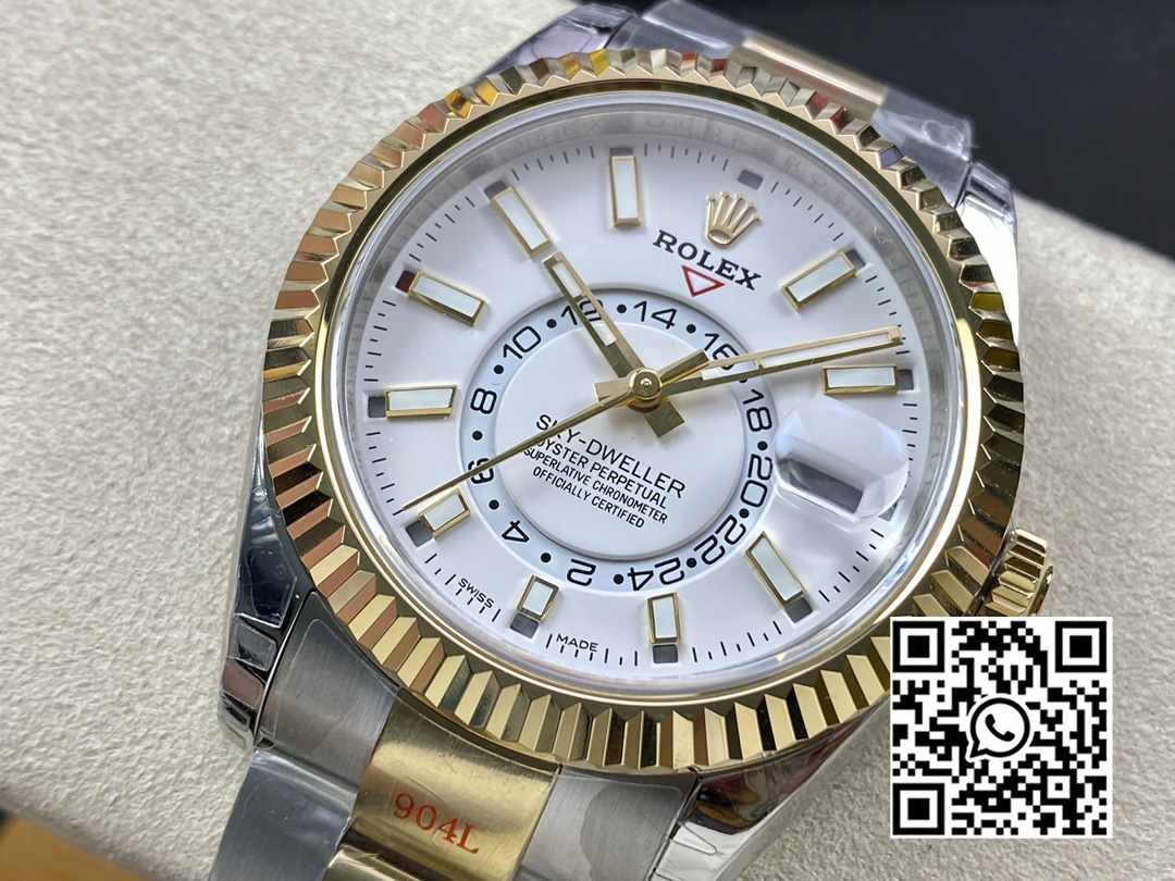 Rolex Skydweller 326933 SS/YG Noob Factory 1:1 Best Edition White Dial