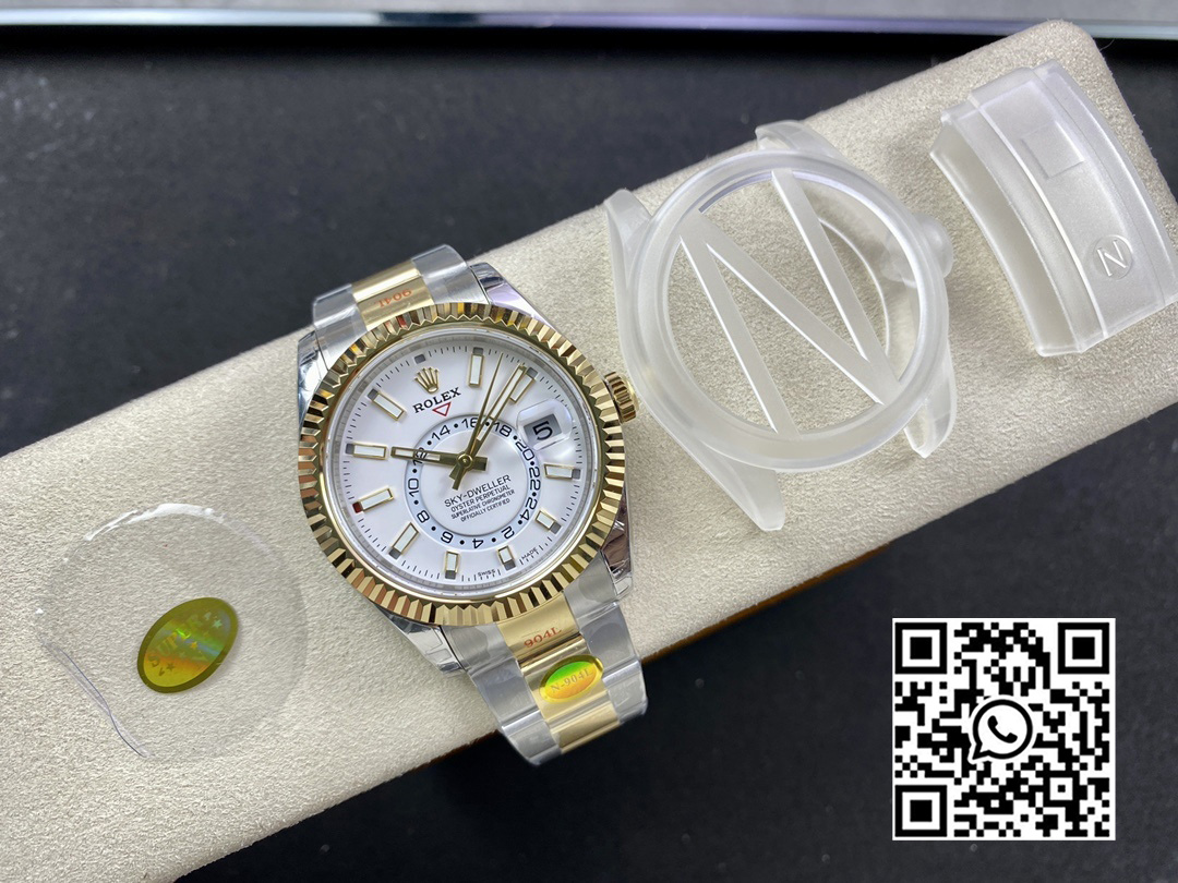 Rolex Skydweller 326933 SS/YG Noob Factory 1:1 Best Edition White Dial