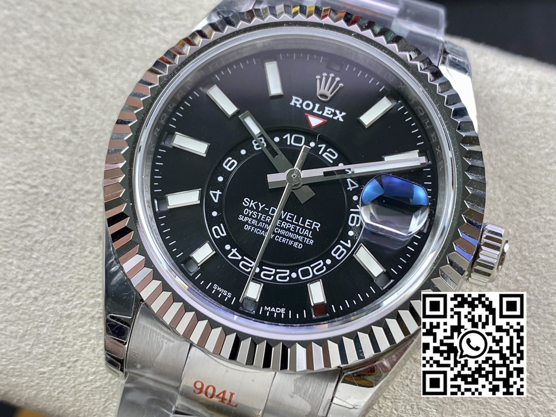 Rolex Skydweller 326934 SS Noob Factory 1:1 Best Edition Black Dial