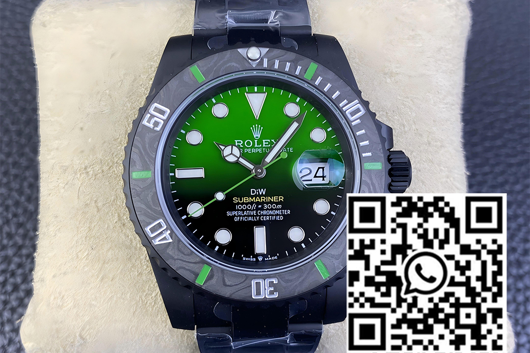 Rolex Submariner DIW “Parakeet” DLC VS Factory 1:1 Best Edition Black/Green Dial