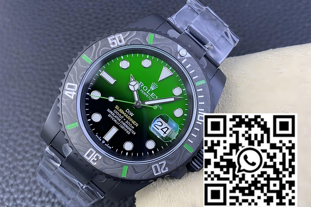 Rolex Submariner DIW “Parakeet” DLC VS Factory 1:1 Best Edition Black/Green Dial