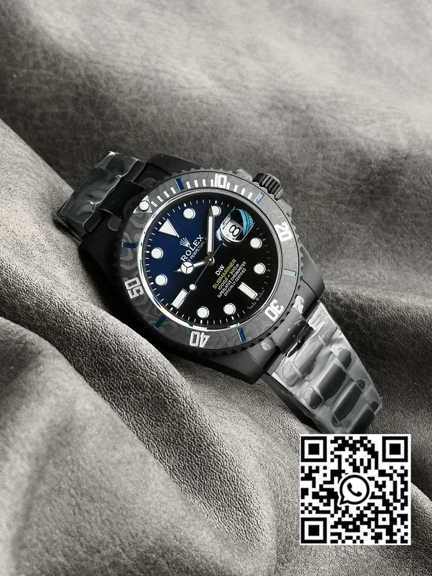 Rolex Submariner DIW DLC Sandblasted VS Factory 1:1 Best Edition Black/Blue Dial