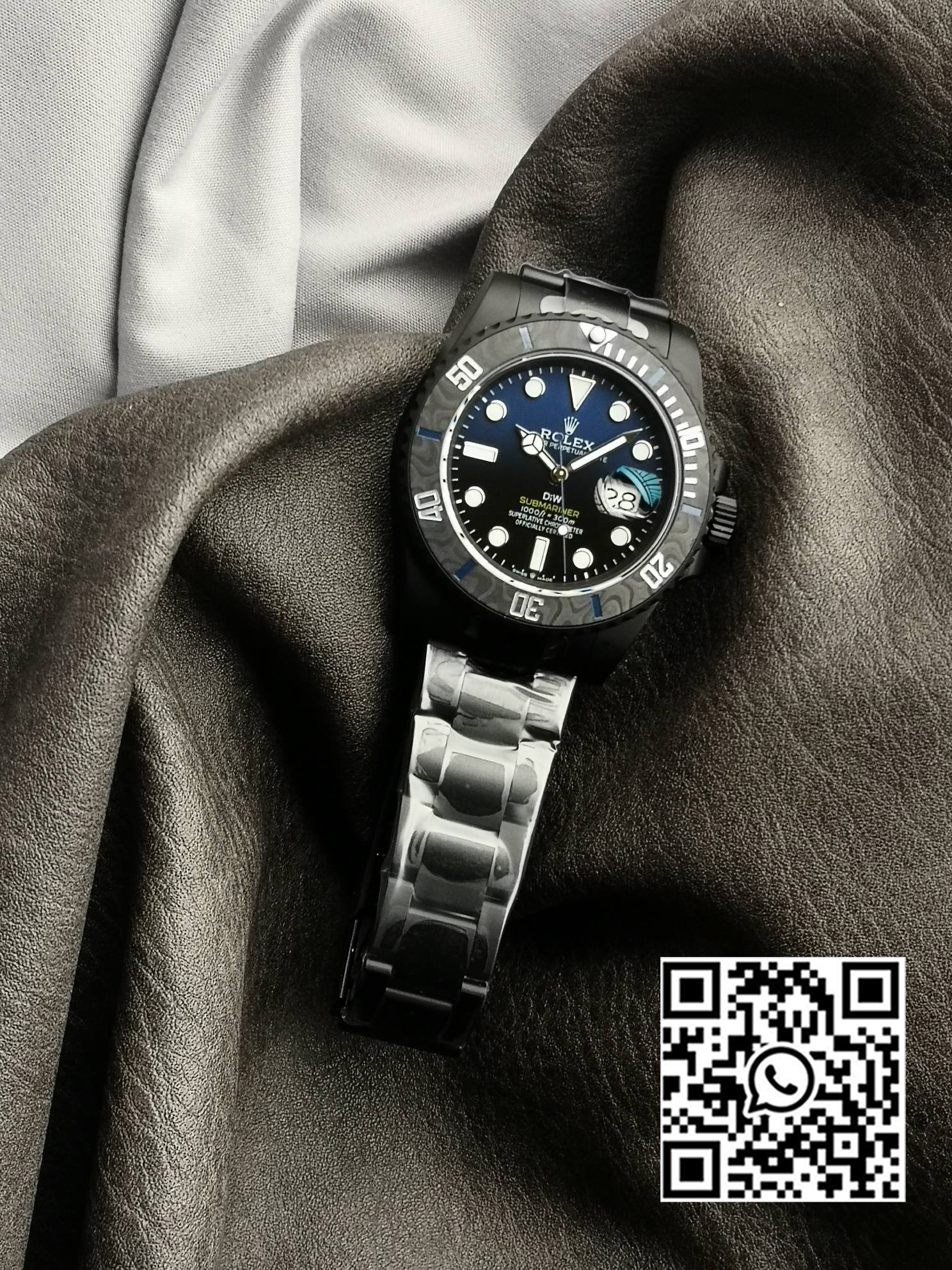 Rolex Submariner DIW DLC Sandblasted VS Factory 1:1 Best Edition Black/Blue Dial