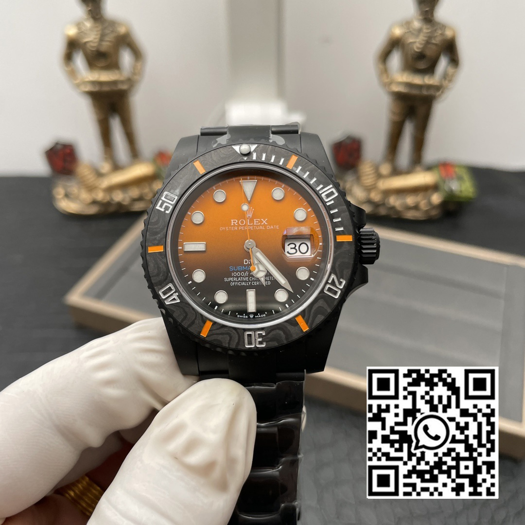 Rolex Submariner DIW DLC VS Factory 1:1 Best Edition Black/Orange Dial