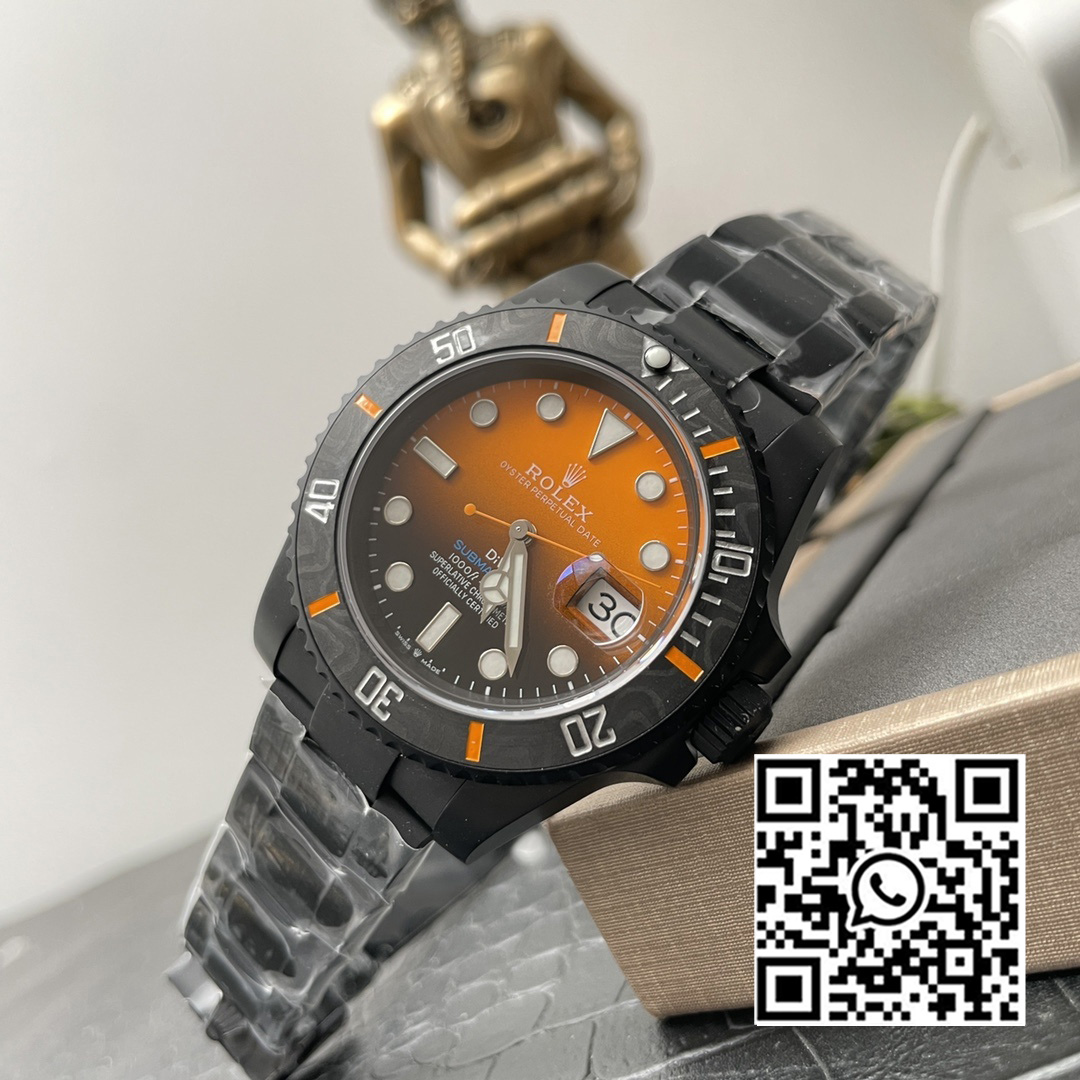 Rolex Submariner DIW DLC VS Factory 1:1 Best Edition Black/Orange Dial