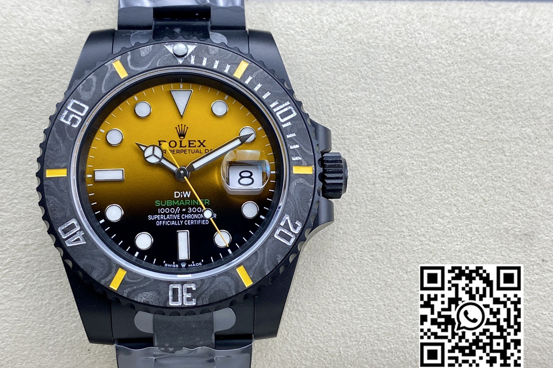 Rolex Submariner DIW DLC VS Factory 1:1 Best Edition Black/Yellow Dial