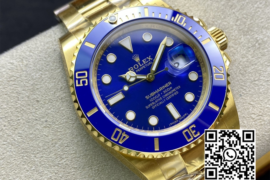 Rolex Submariner 40mm 116618 LB Blue Ceramic YG Plated 904L Steel VS Factory 1:1 Best Edition VS3135