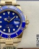 Rolex Submariner 116618 LB Blue Ceramic YG Plated 904L Steel Clean Factory 1:1 Best Edition VS3135