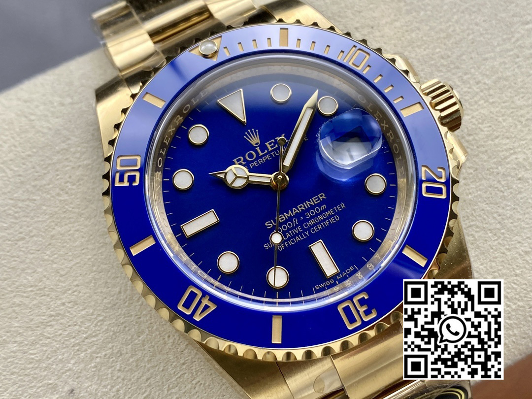 Rolex Submariner 116618 LB Blue Ceramic YG Plated 904L Steel Clean Factory 1:1 Best Edition VS3135