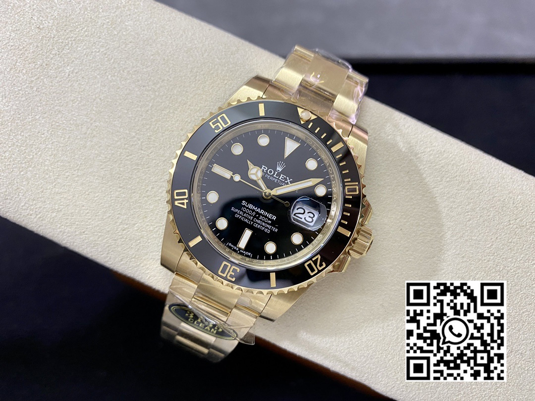 Rolex Submariner 116618 LN Black Ceramic YG Plated 904L Steel Clean Factory 1:1 Best Edition VS3135