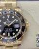 Rolex Submariner 116618 LN Black Ceramic YG Plated 904L Steel Clean Factory 1:1 Best Edition VS3135