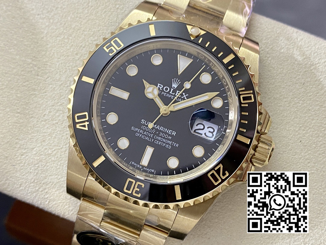 Rolex Submariner 116618 LN Black Ceramic YG Plated 904L Steel Clean Factory 1:1 Best Edition VS3135