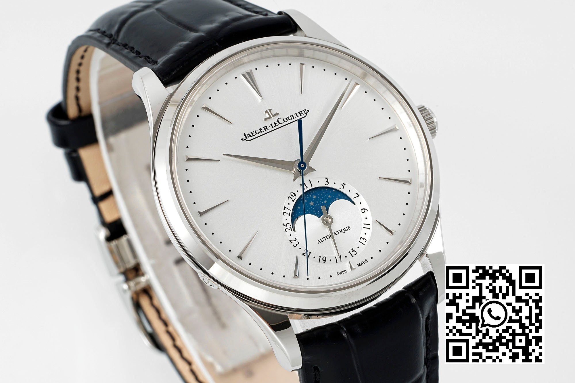 Jaeger-LeCoultre Master Ultra Thin Moon 1368430 SS APS Factory 1:1 Best Edition White Dial