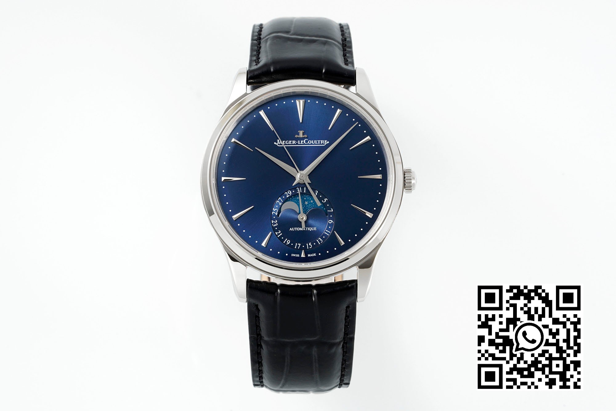 Jaeger-LeCoultre Master Ultra Thin Moon 1368480 SS APS Factory 1:1 Best Edition Blue Dial