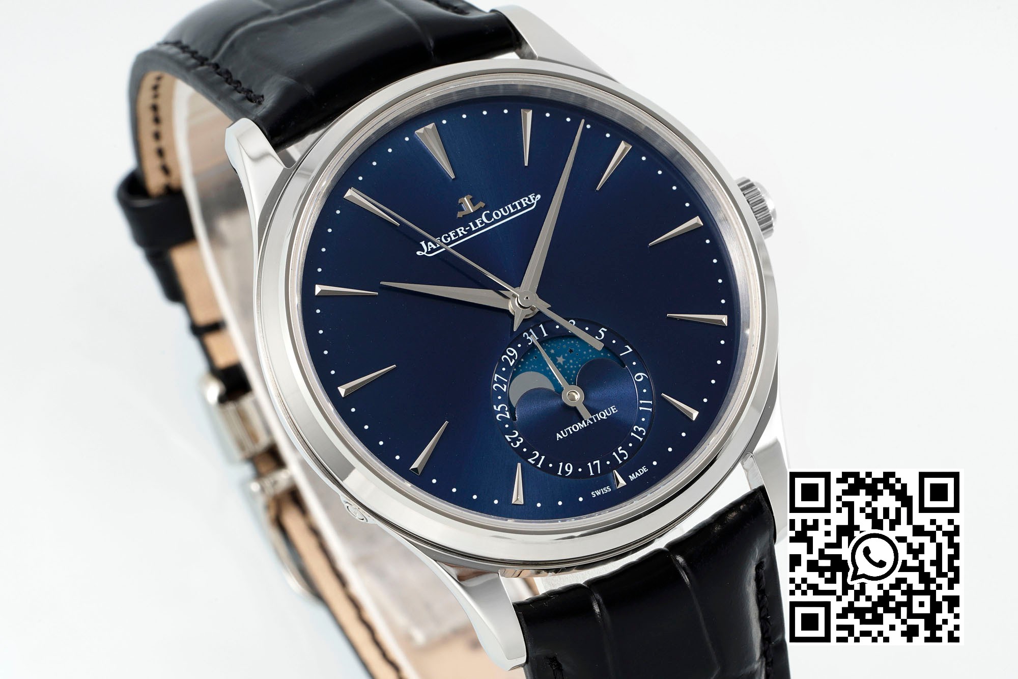 Jaeger-LeCoultre Master Ultra Thin Moon 1368480 SS APS Factory 1:1 Best Edition Blue Dial