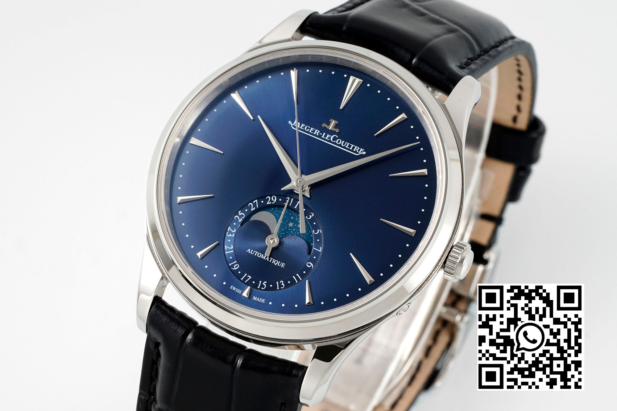 Jaeger-LeCoultre Master Ultra Thin Moon 1368480 SS APS Factory 1:1 Best Edition Blue Dial