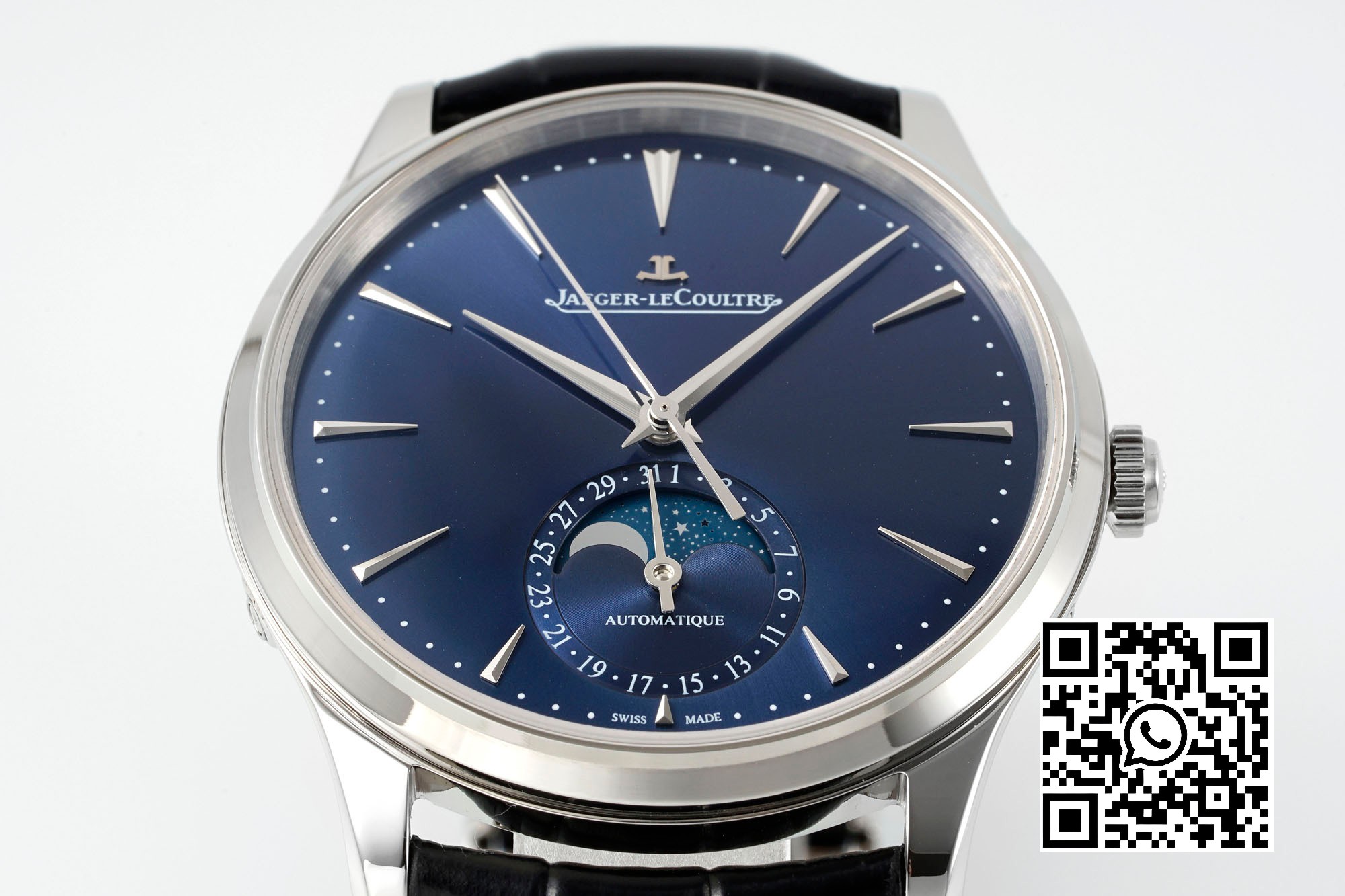 Jaeger-LeCoultre Master Ultra Thin Moon 1368480 SS APS Factory 1:1 Best Edition Blue Dial