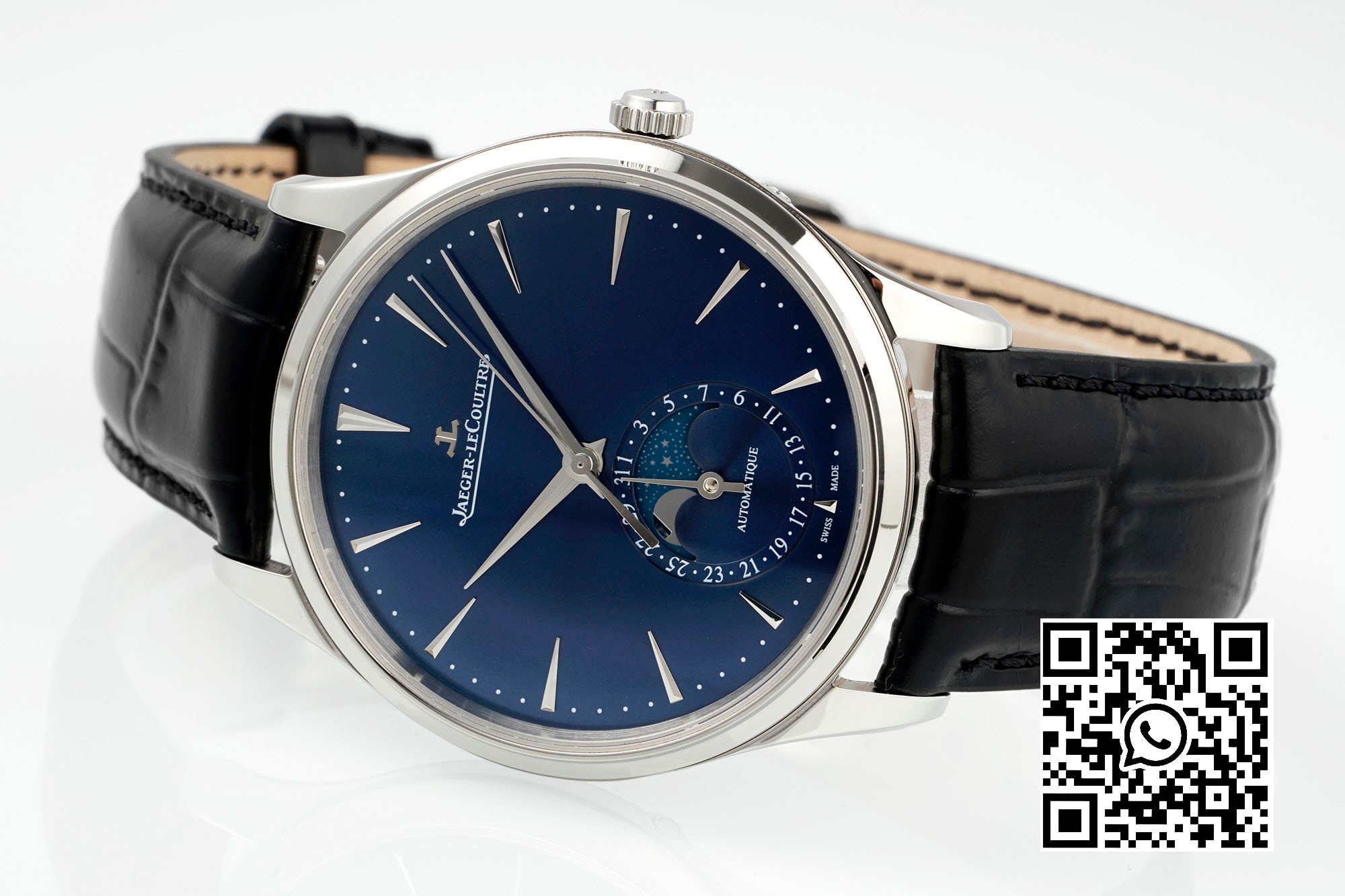 Jaeger-LeCoultre Master Ultra Thin Moon 1368480 SS APS Factory 1:1 Best Edition Blue Dial