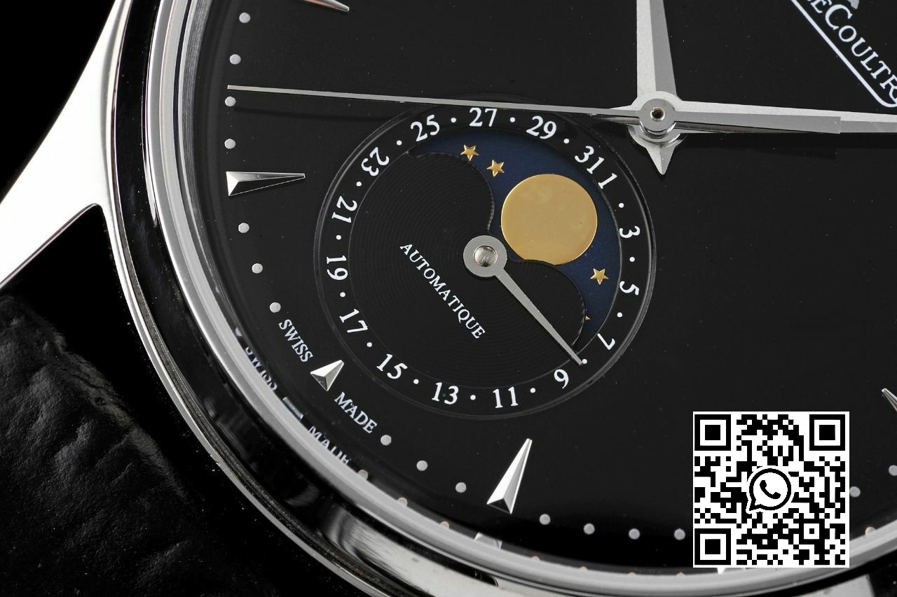 Jaeger-LeCoultre Master Ultra Thin Moon 1358470 SS AZ Factory 1:1 Best Edition Black Dial