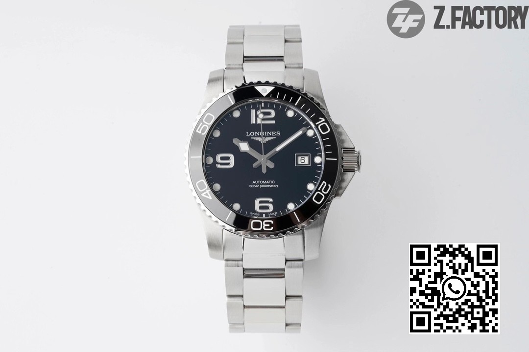 Longines Conquest L3.781.4.56.6 Black Ceramic Bezel SS ZF Factory 1:1 Best Edition Black Dial