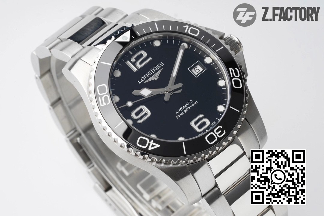 Longines Conquest L3.781.4.56.6 Black Ceramic Bezel SS ZF Factory 1:1 Best Edition Black Dial