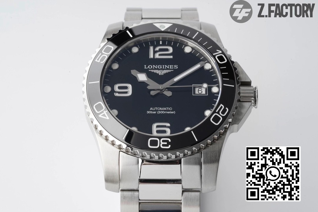 Longines Conquest L3.781.4.56.6 Black Ceramic Bezel SS ZF Factory 1:1 Best Edition Black Dial