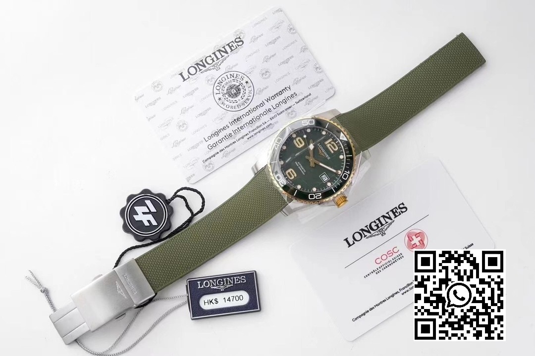 Longines Conquest L3.781.3.06.9 SS/YG Green Ceramic Bezel SS ZF Factory 1:1 Best Edition Green Dial