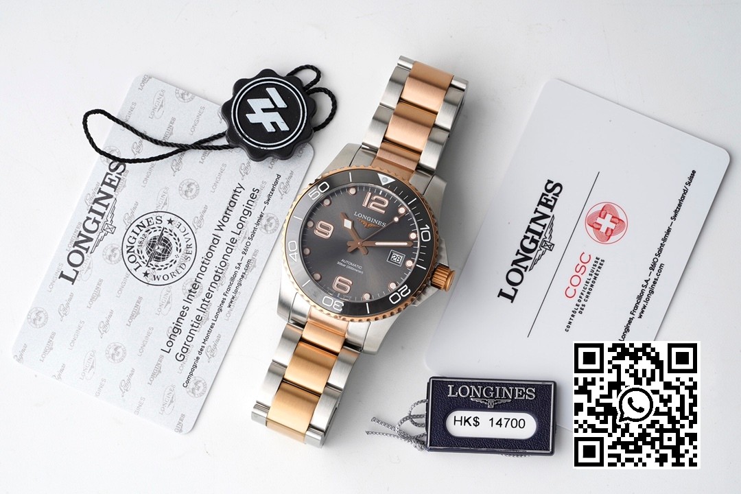 Longines Conquest L3.781.3.78.7 SS/RG Gray Ceramic Bezel SS ZF Factory 1:1 Best Edition Gray Dial