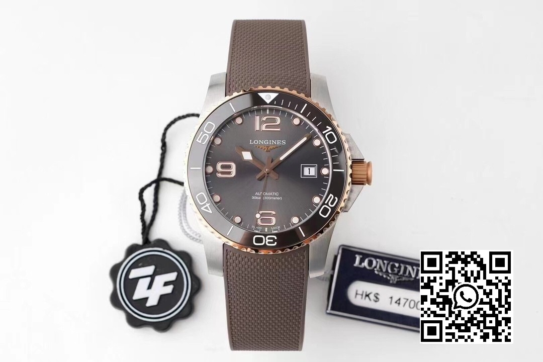 Longines Conquest L3.781.3.78.9 SS/GR Gray Ceramic Bezel SS ZF Factory 1:1 Best Edition Gray Dial