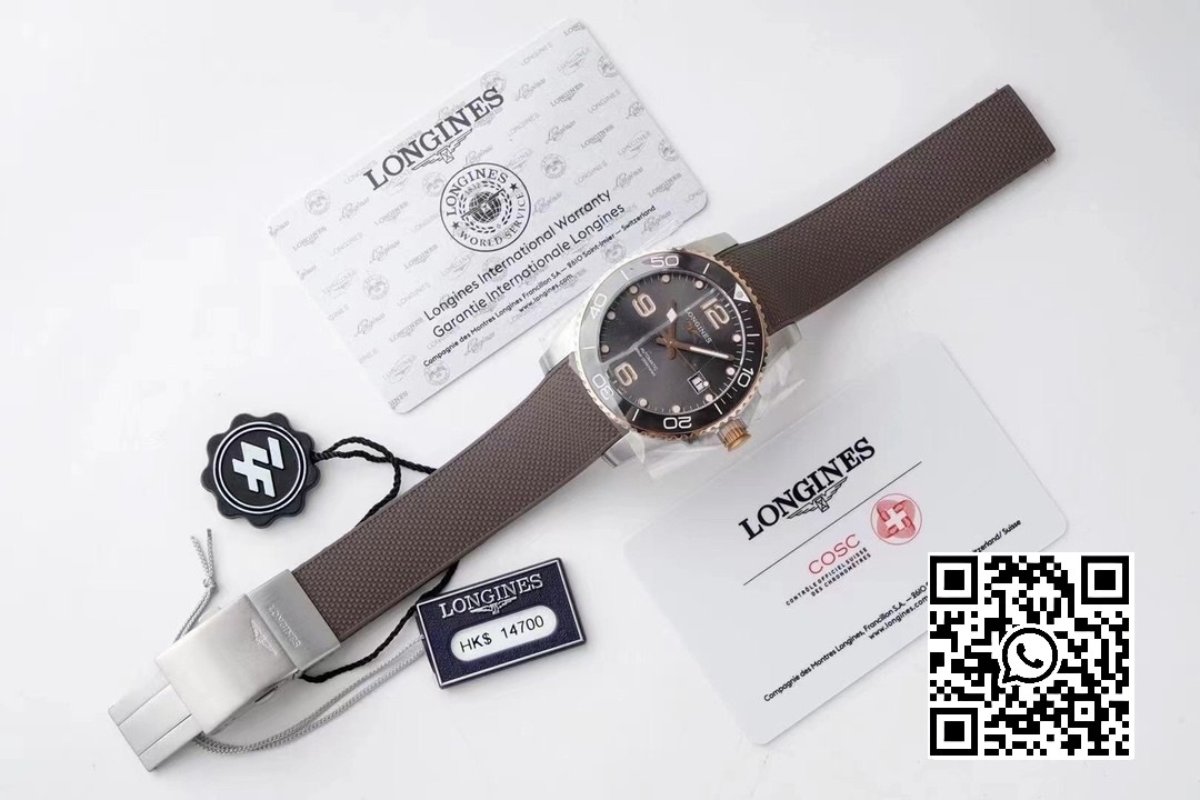 Longines Conquest L3.781.3.78.9 SS/GR Gray Ceramic Bezel SS ZF Factory 1:1 Best Edition Gray Dial