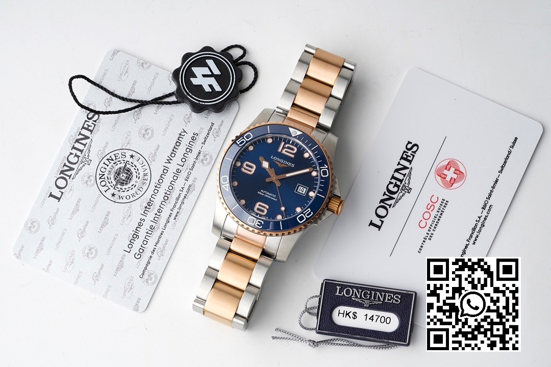 Longines Conquest L3.781.3.98.7 SS/RG Blue Ceramic Bezel SS ZF Factory 1:1 Best Edition Blue Dial