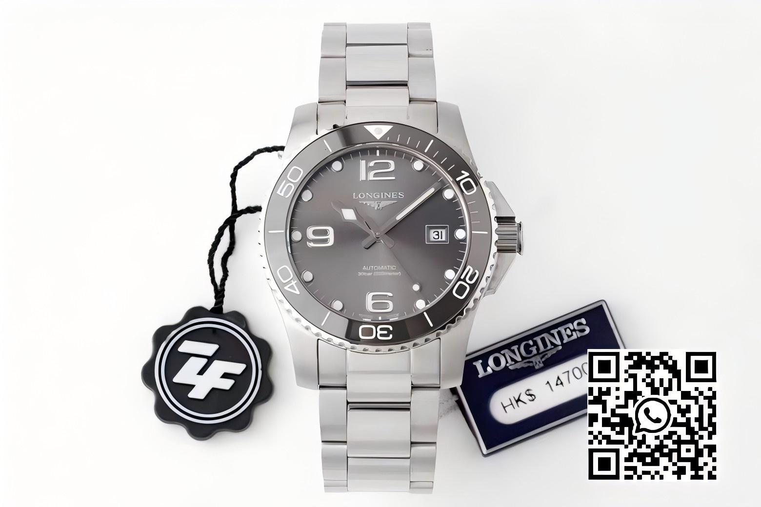 Longines Conquest L3.781.4.06.6 Grey Ceramic Bezel SS ZF Factory 1:1 Best Edition Grey Dial