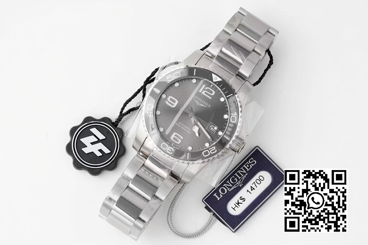 Longines Conquest L3.781.4.06.6 Grey Ceramic Bezel SS ZF Factory 1:1 Best Edition Grey Dial