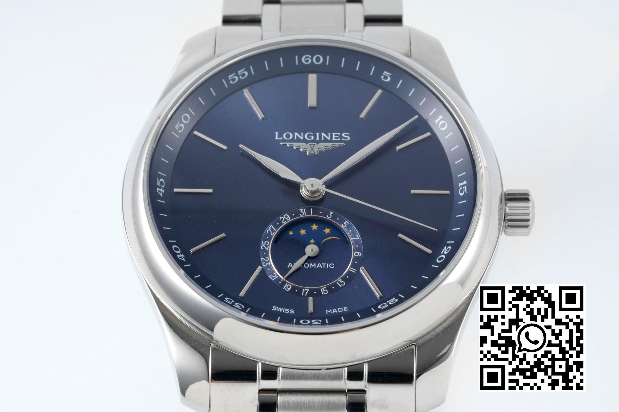 Longines Master Moonphase SS APS Factory 1:1 Best Edition Blue Stick Dial