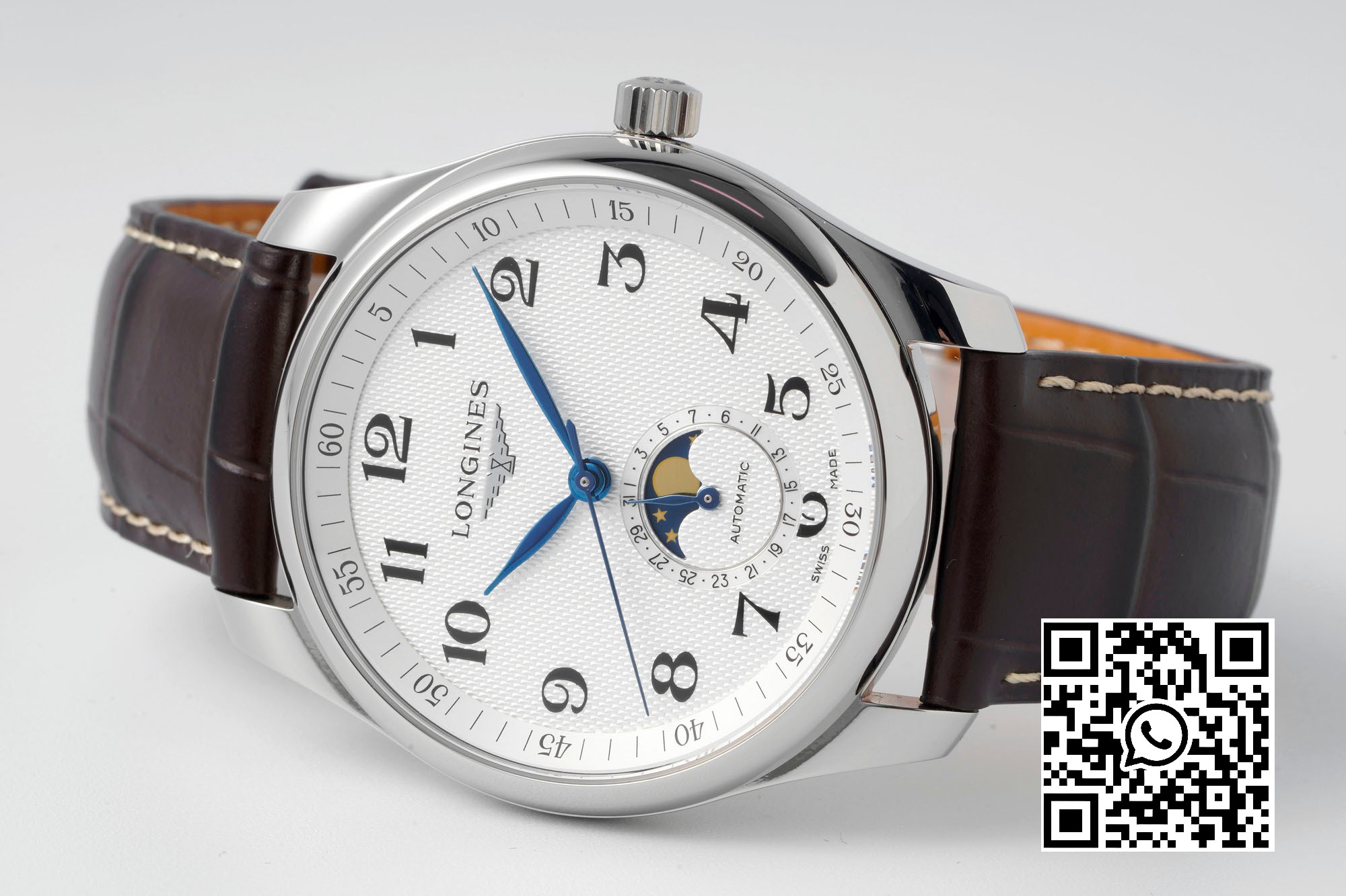 Longines Master Moonphase SS APS Factory 1:1 Best Edition White Numeral Dial