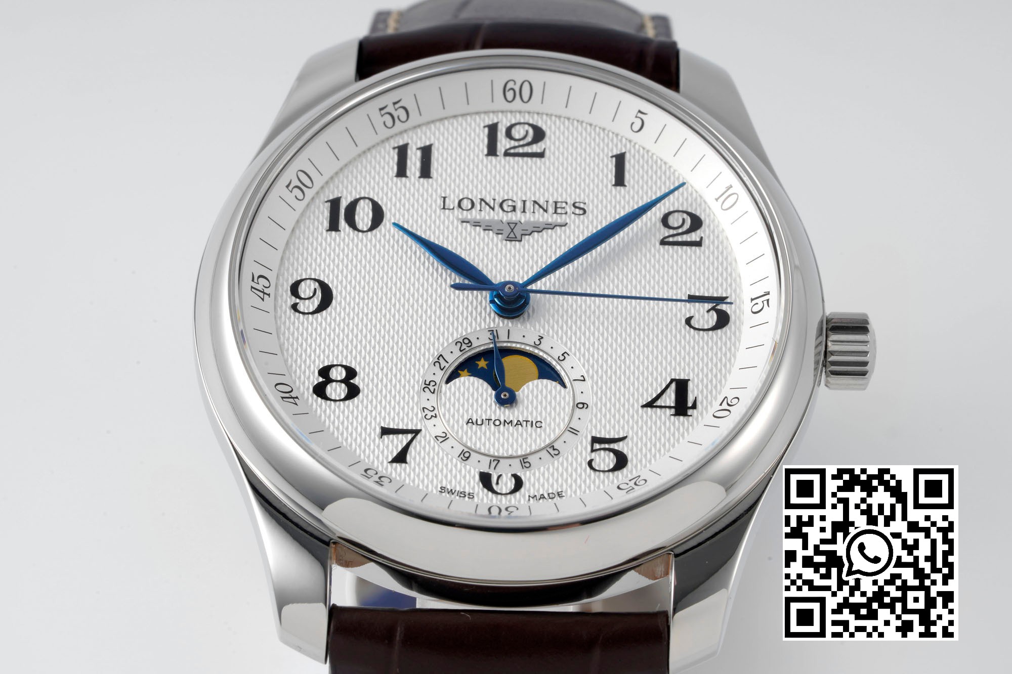 Longines Master Moonphase SS APS Factory 1:1 Best Edition White Numeral Dial