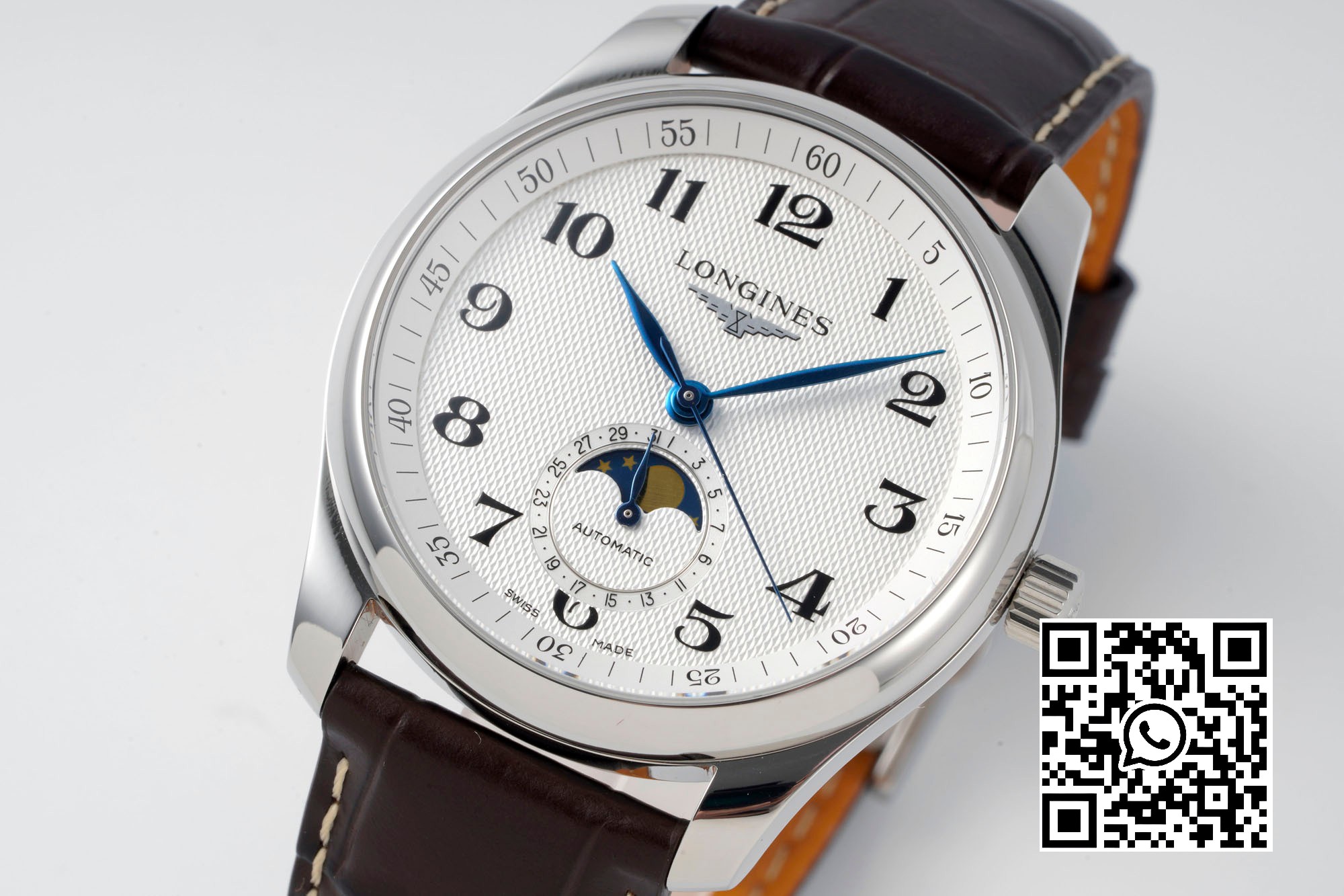 Longines Master Moonphase SS APS Factory 1:1 Best Edition White Numeral Dial