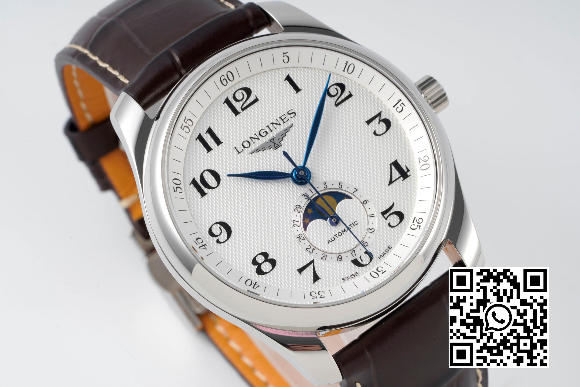 Longines Master Moonphase SS APS Factory 1:1 Best Edition White Numeral Dial