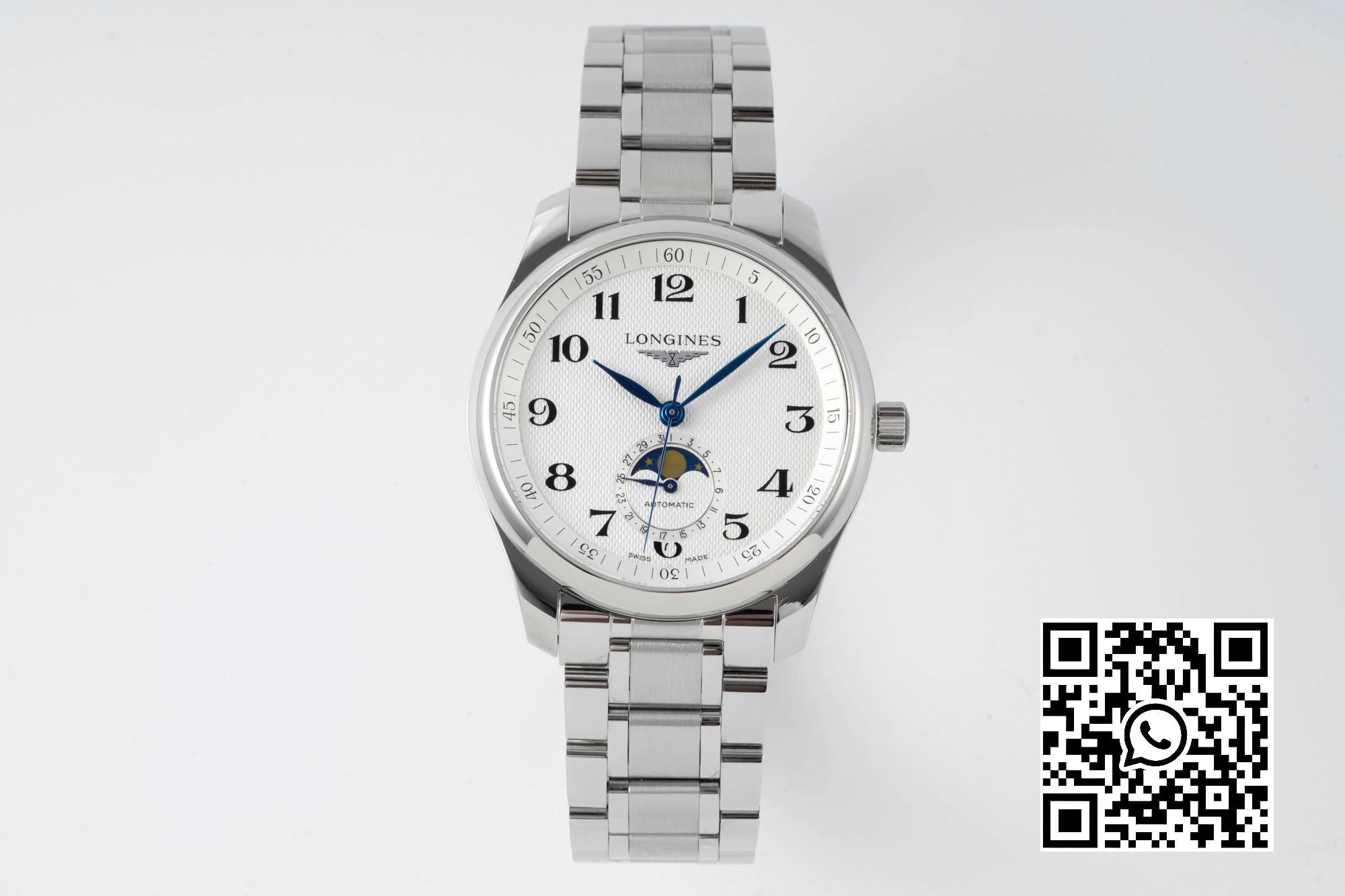 Longines Master Moonphase SS APS Factory 1:1 Best Edition White Numeral Dial