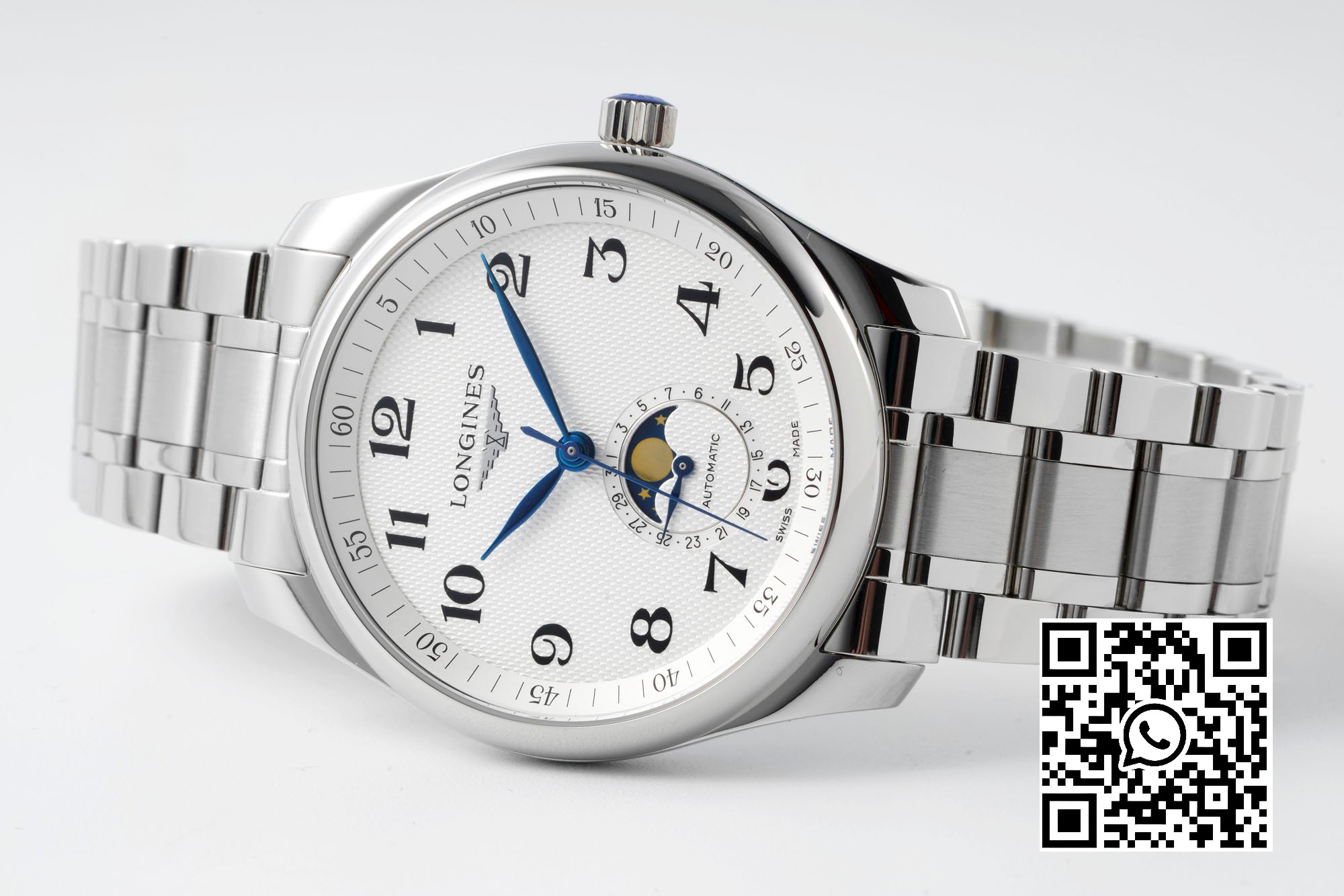 Longines Master Moonphase SS APS Factory 1:1 Best Edition White Numeral Dial