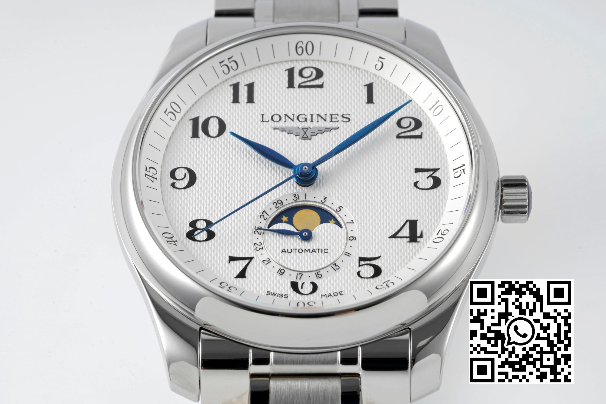 Longines Master Moonphase SS APS Factory 1:1 Best Edition White Numeral Dial