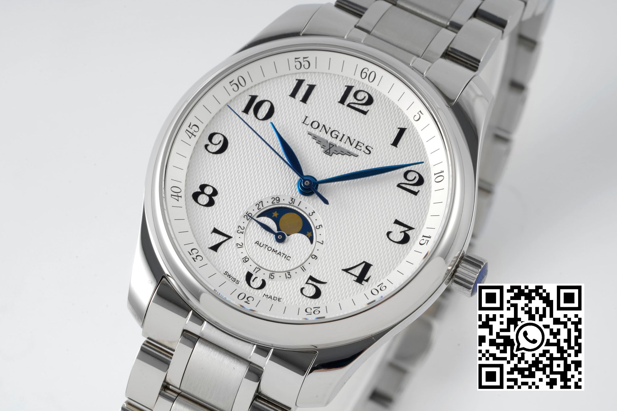 Longines Master Moonphase SS APS Factory 1:1 Best Edition White Numeral Dial