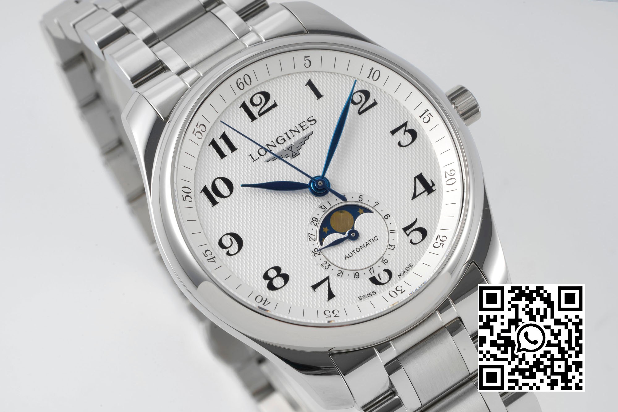 Longines Master Moonphase SS APS Factory 1:1 Best Edition White Numeral Dial